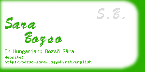 sara bozso business card