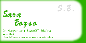 sara bozso business card